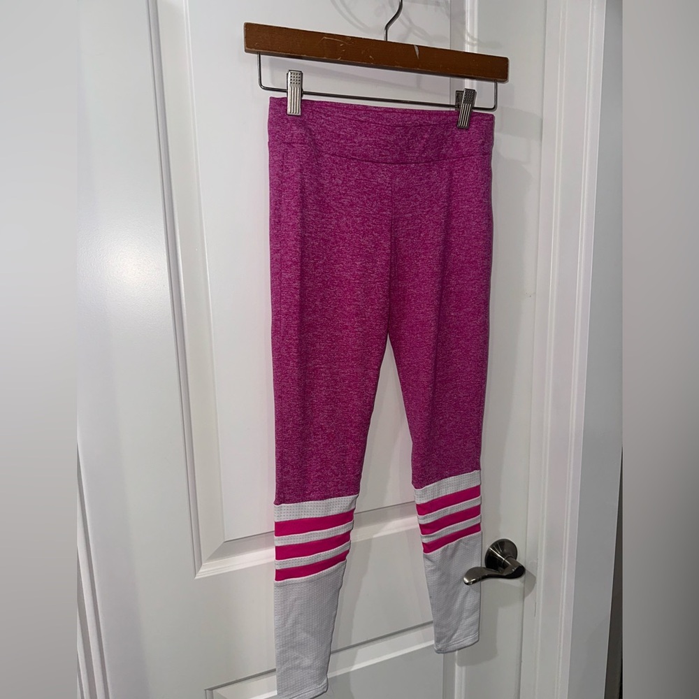 Bombshell Sportswear Magenta and Light Gray Kids Leggings